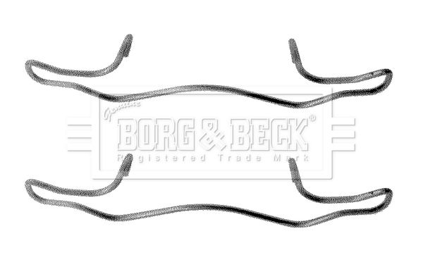 BORG & BECK priedų komplektas, diskinių stabdžių trinkelės BBK1180